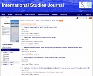 ISJ, Volume 15, Issue 3 - Serial Number 59, Winter 2019